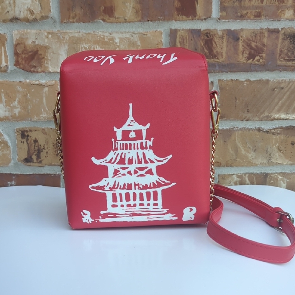 Red Take Out Cross body purse